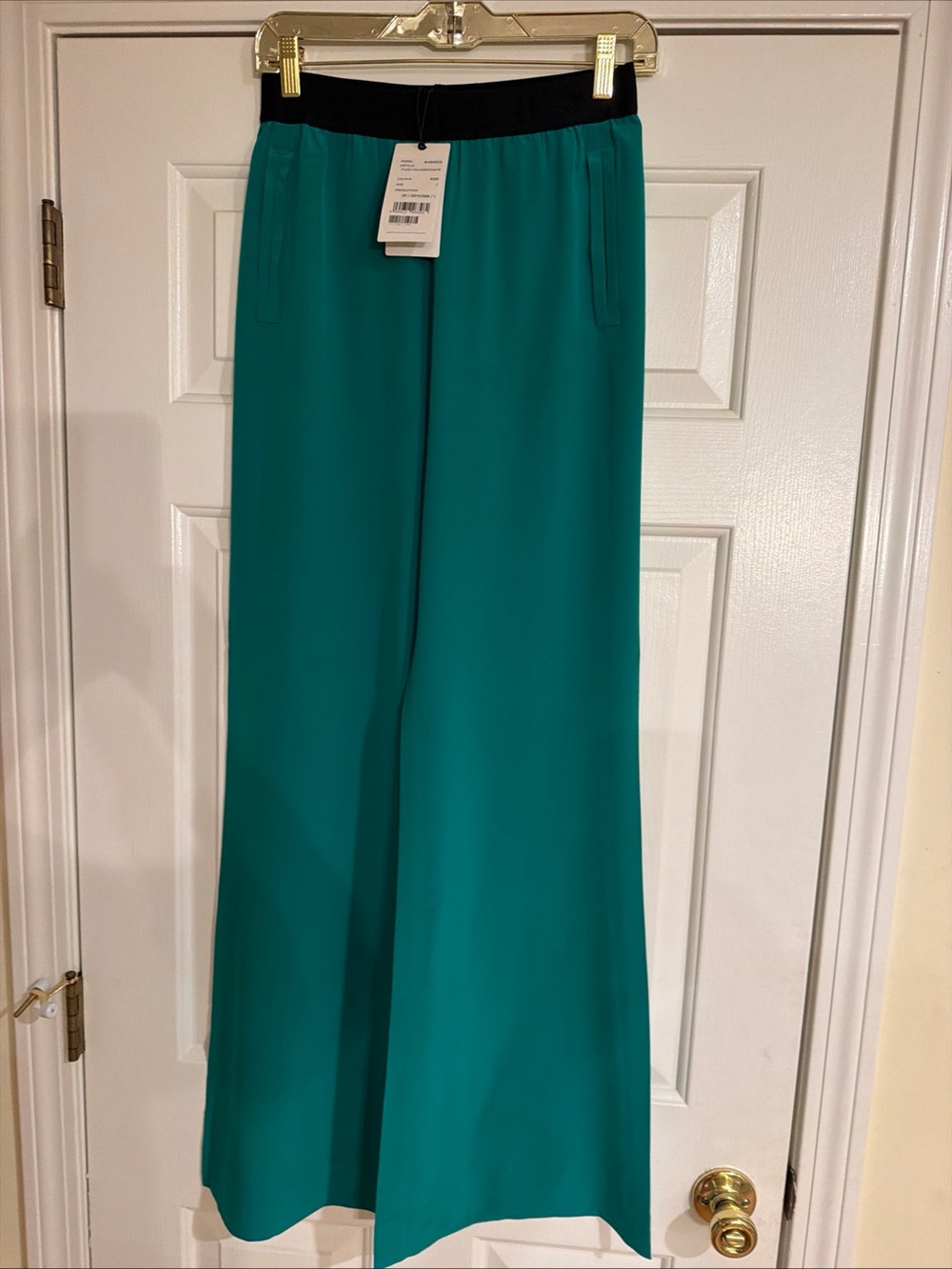 NWT Dorothee Schumacher 100% silk wide leg pull on pant retails $580